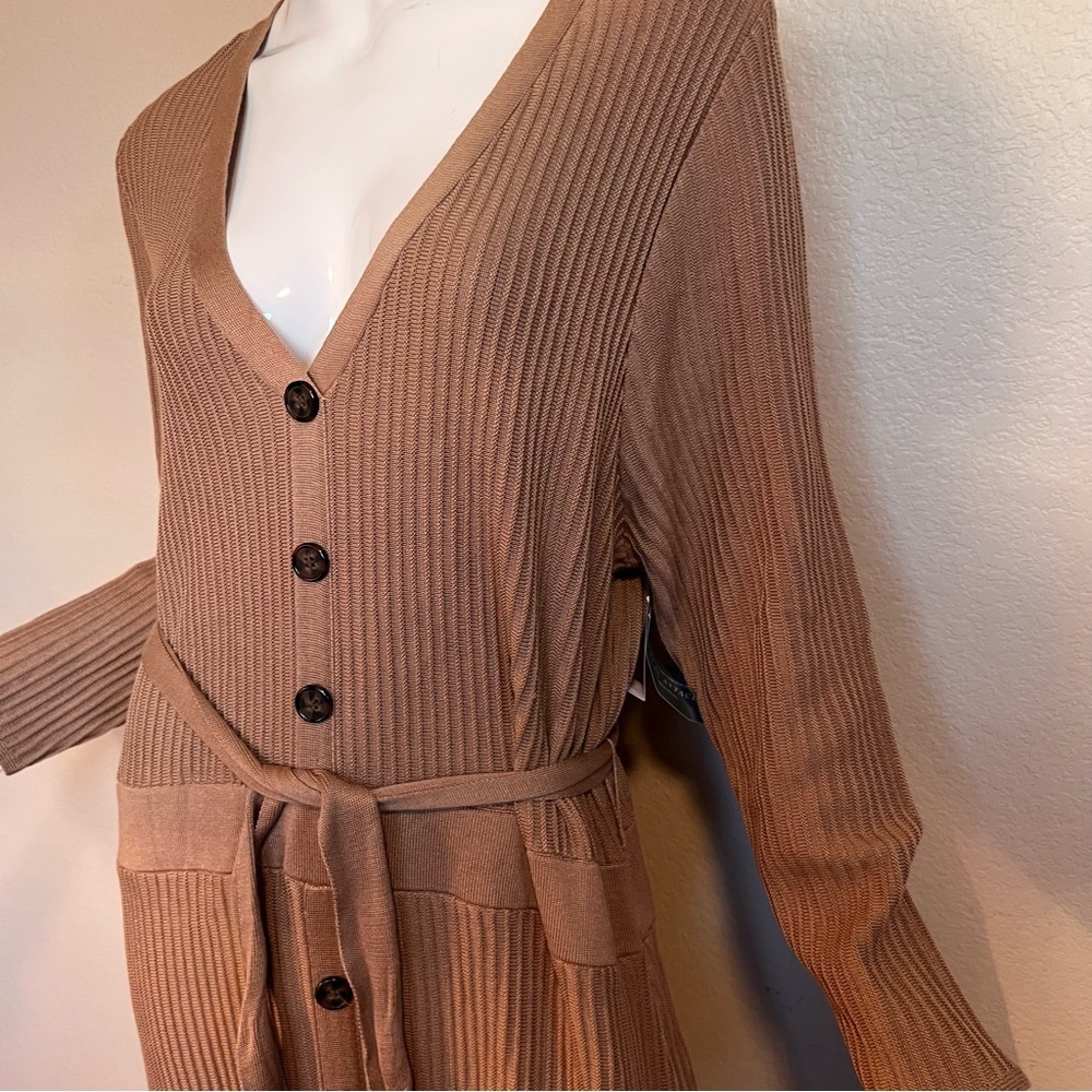 Lane Bryant Tan Long Sleeve Maxi Knit Dress NWT - Picture 4 of 6